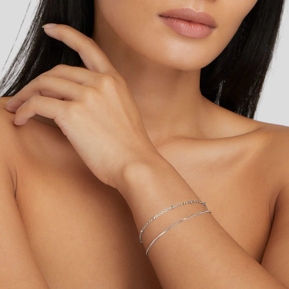 Pia Silber Schichten Armband - Image 6