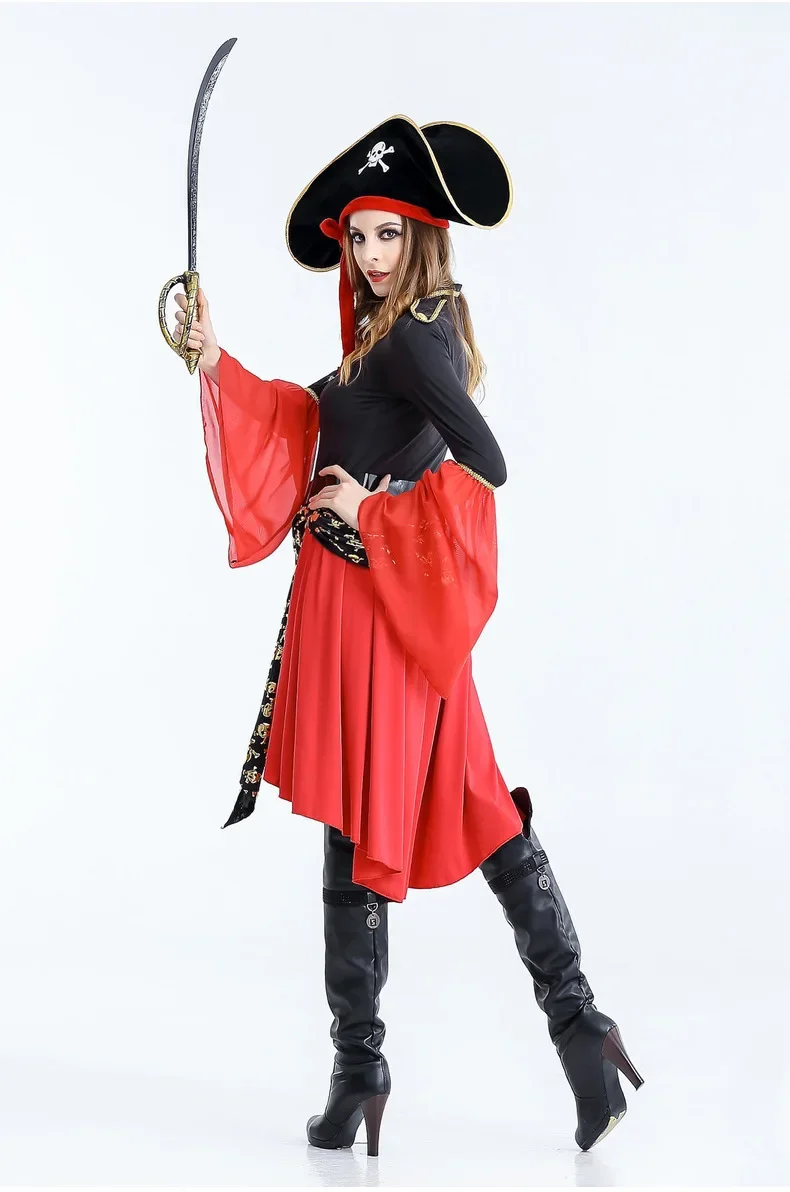 Piratenkapitän mit Hut und Schwert Halloween Kostum Kleid | Midi - Image 3