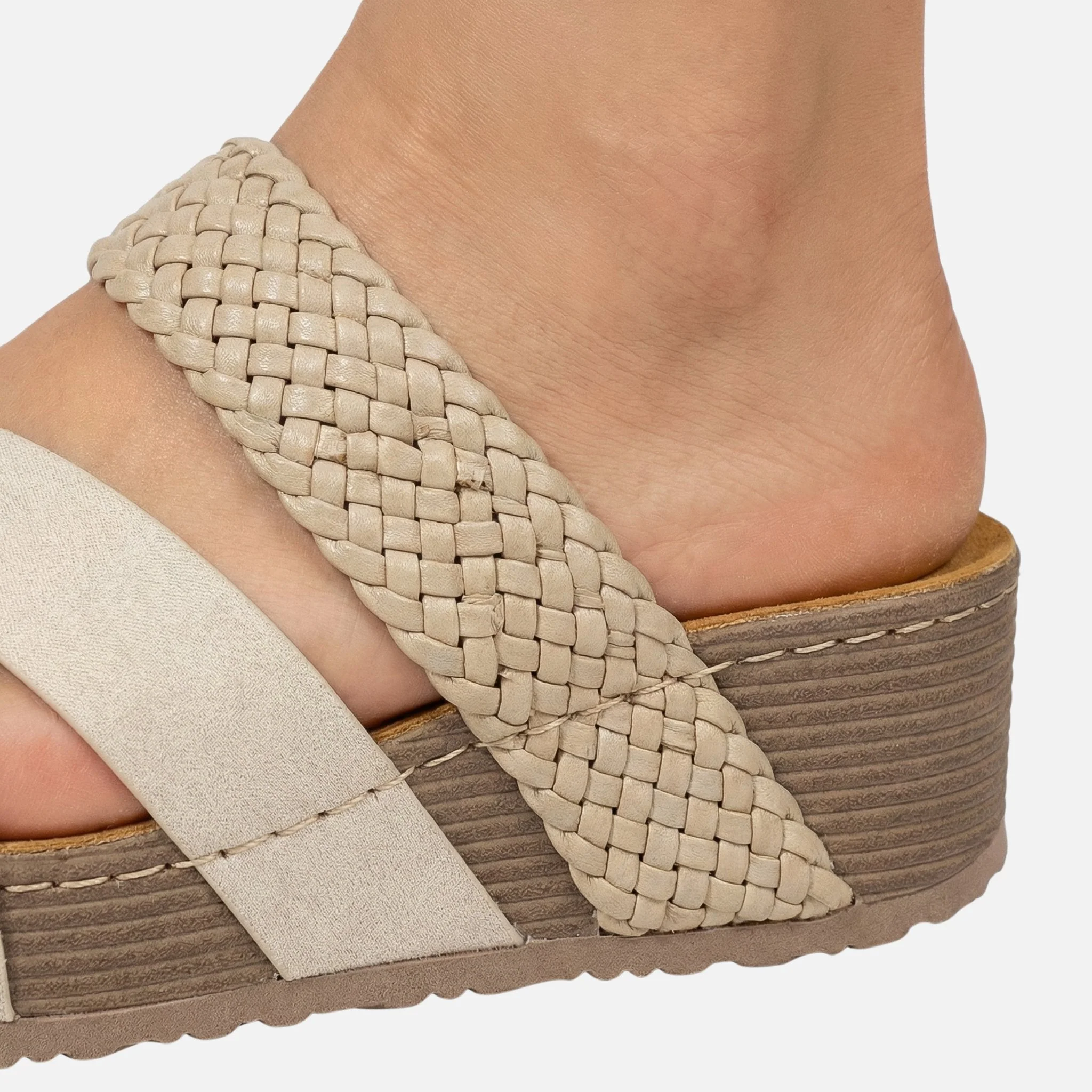 Olivia | Damen Plateau-Sandalen Geflochtene Riemen – Geflochten Plateau Sommer - Image 4