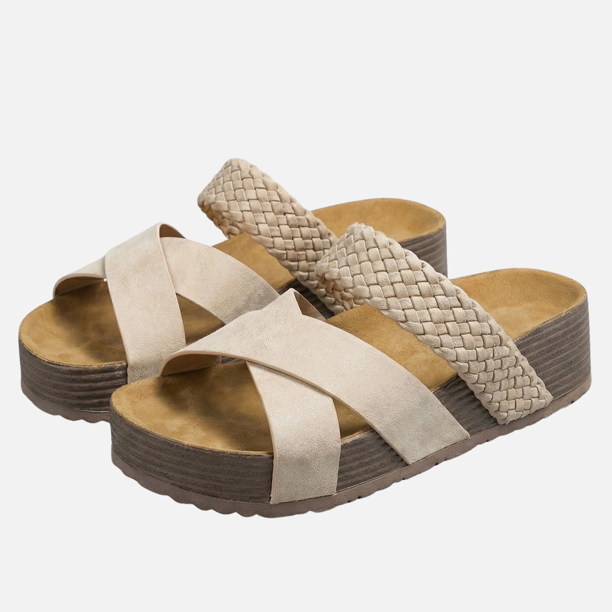 Olivia | Damen Plateau-Sandalen Geflochtene Riemen – Geflochten Plateau Sommer - Image 6
