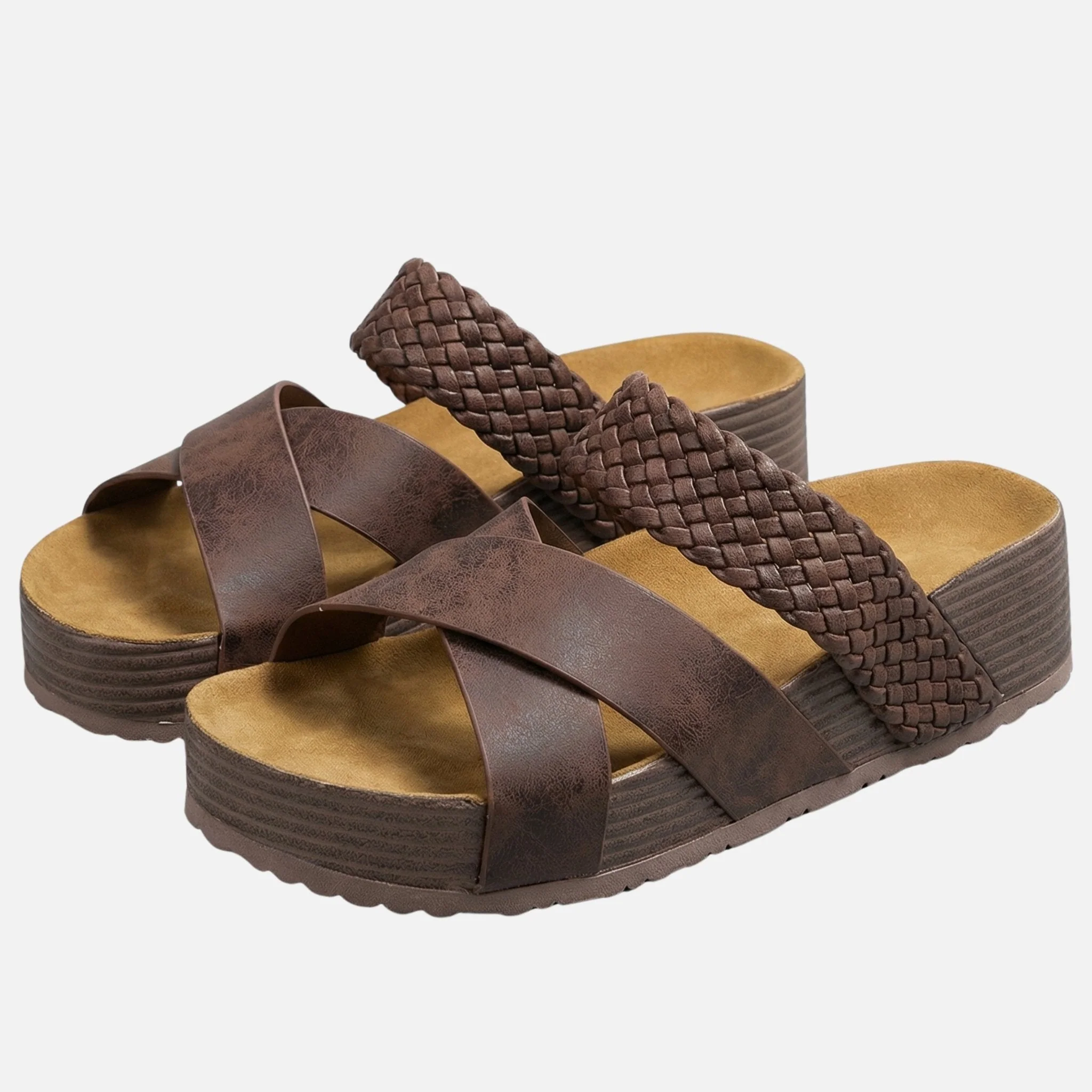Olivia | Damen Plateau-Sandalen Geflochtene Riemen – Geflochten Plateau Sommer - Image 7