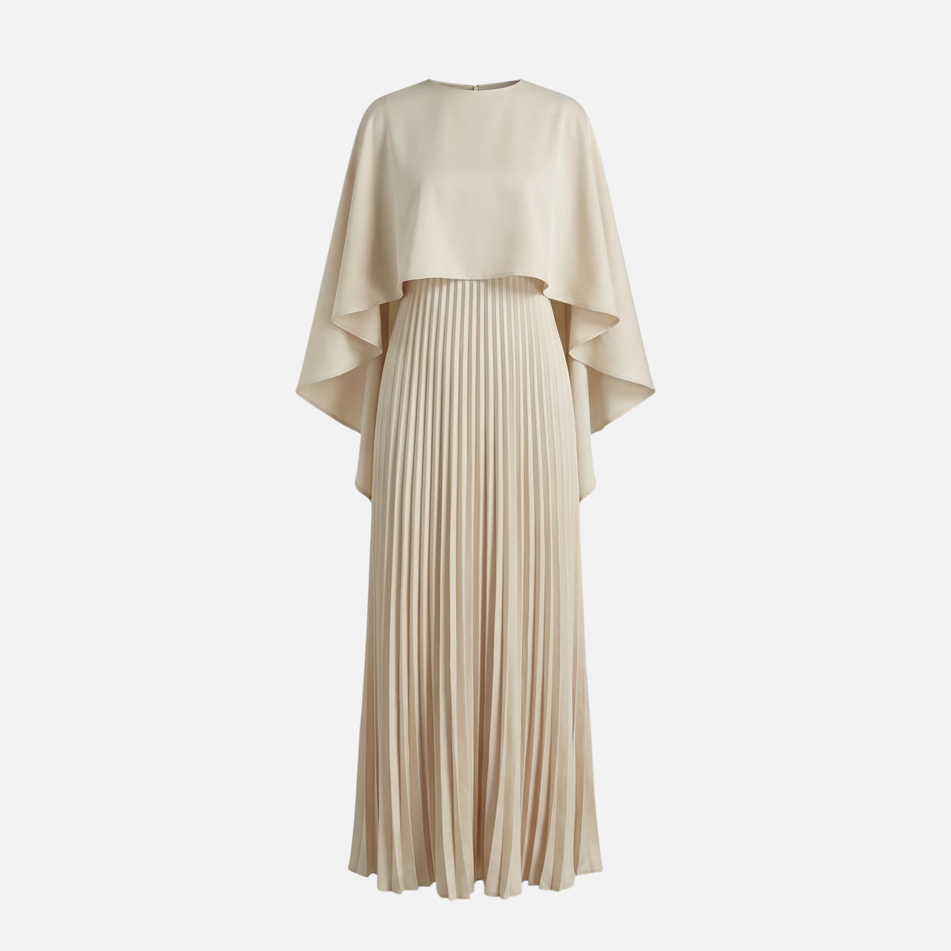 Gudrun | Damen Plissee Chiffon Maxikleid Cape-Overlay Weite Passform – Cape Maxi - Image 9