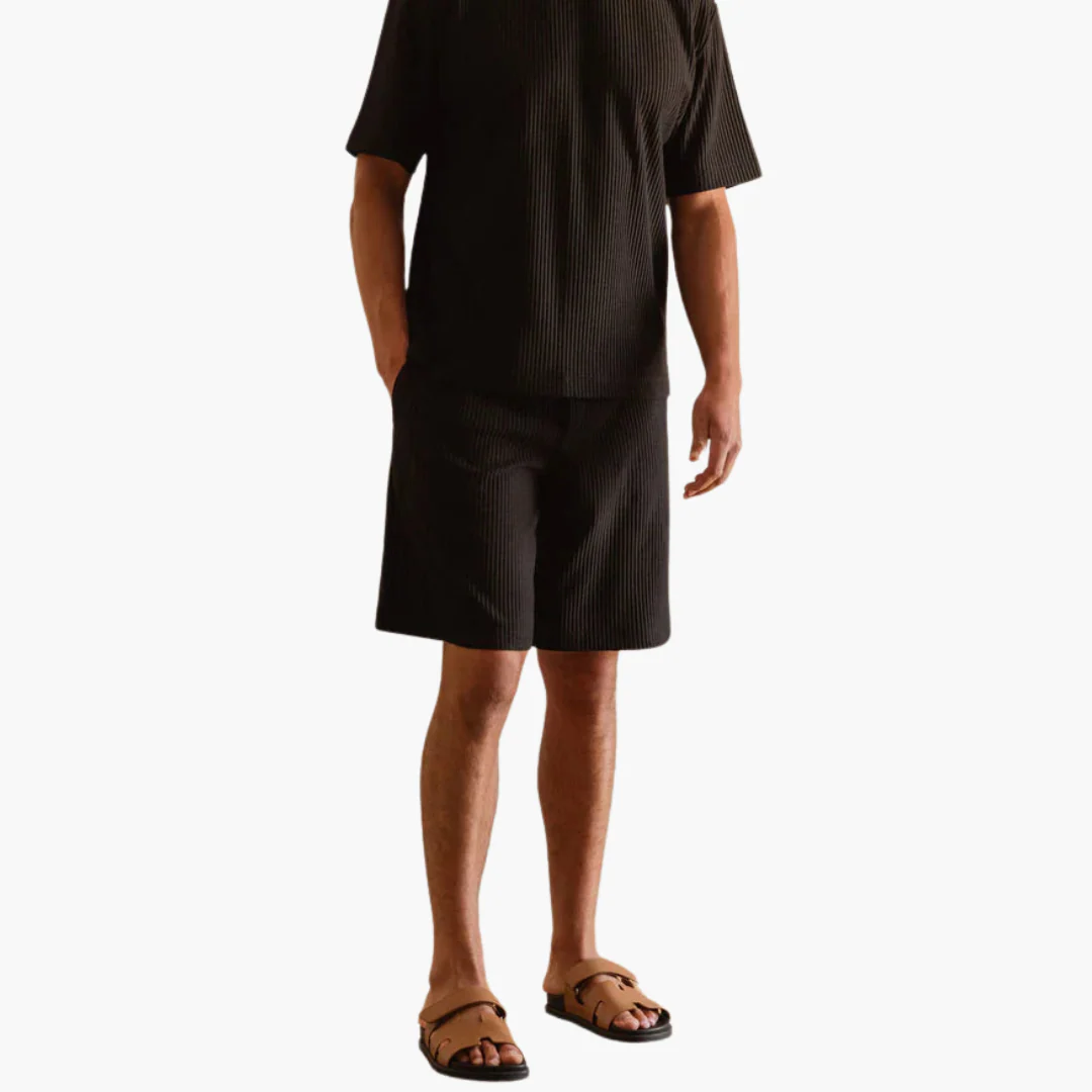 Plissee-Zweiteiler mit Kurzarmhemd - Herren Sommer-Set - Image 8