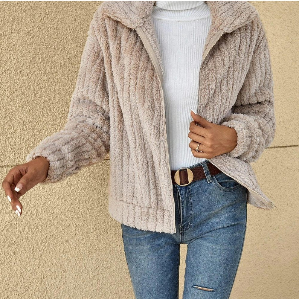 Plüsch-Strickjacke für Damen - Image 2