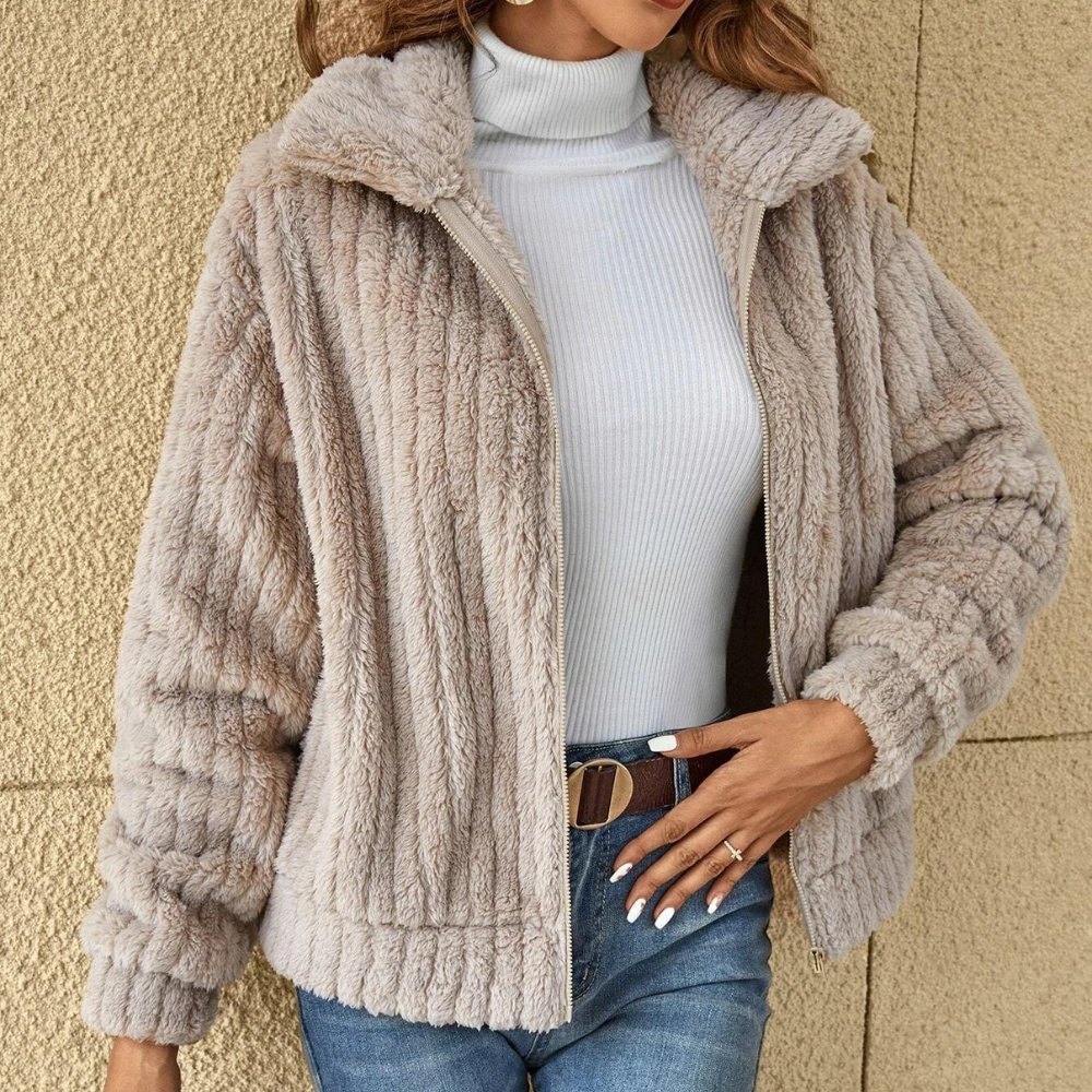 Plüsch-Strickjacke für Damen - Image 3