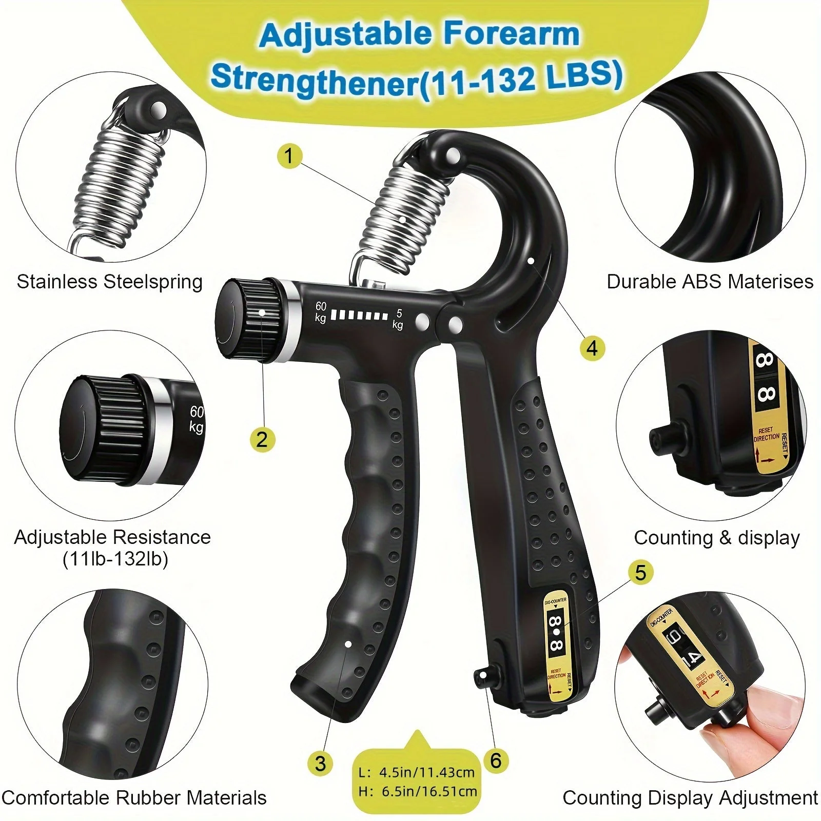 PowerGrip Handtrainer-Set – 5-in-1 für starke Hände und Unterarme - Image 5