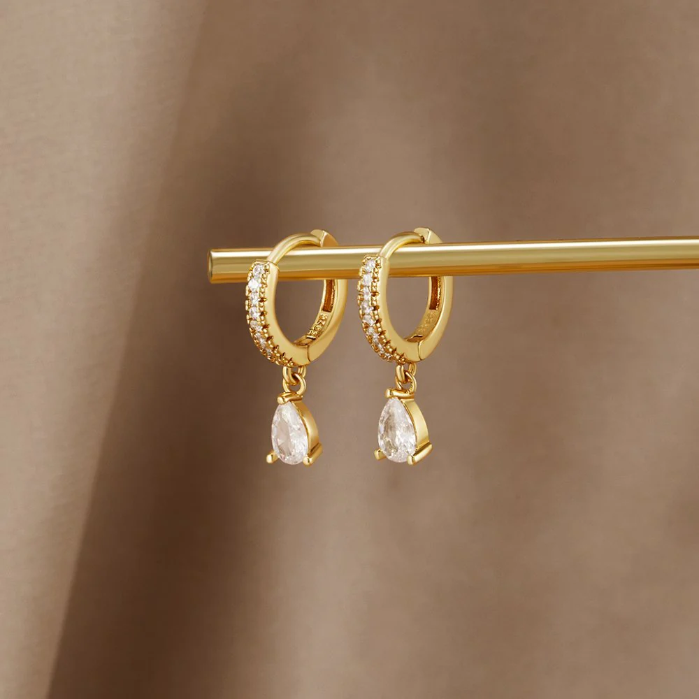 Premium Kristall Gold Ohrringe - Image 3