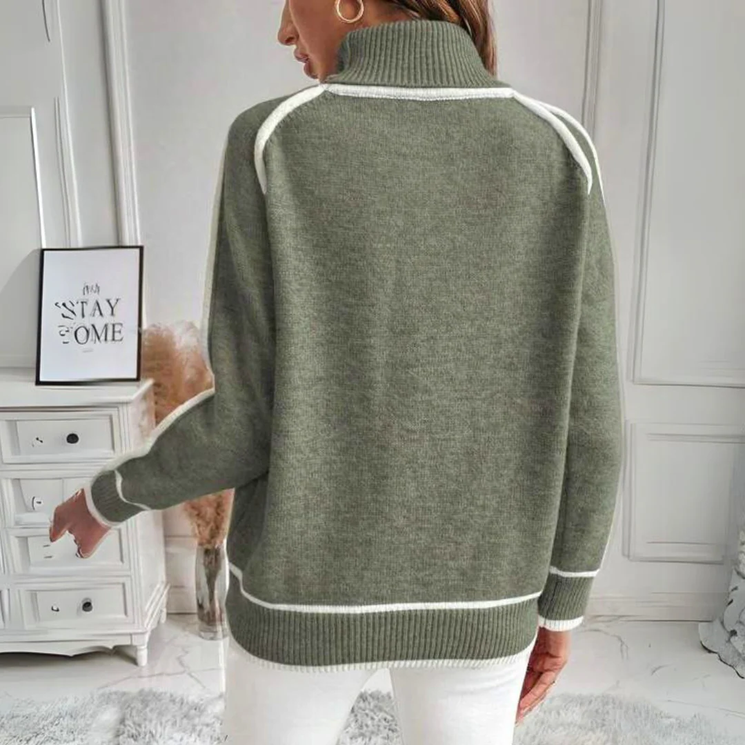 Pullover mit Kontrastbesatz – Schicker Komfort mit moderner Eleganz - Image 2