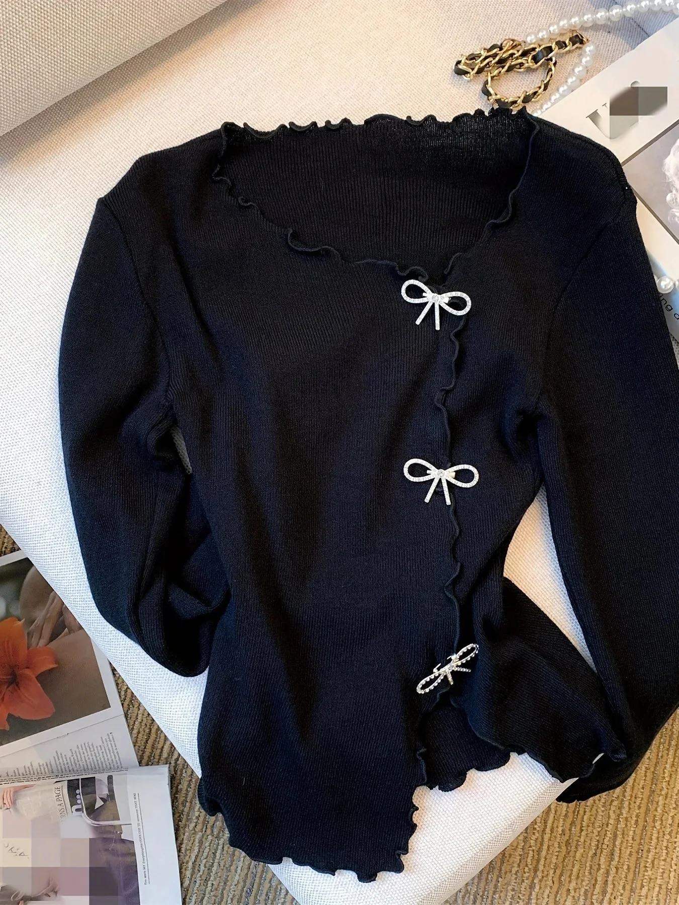 Pullover mit Schleifenknoten für Damen - Image 2