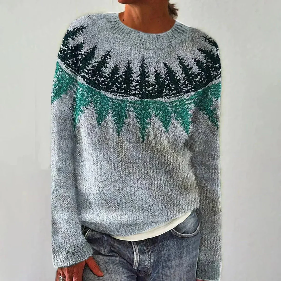 Pullover mit Waldmuster – Gemütlicher Stil mit dem Charme der Natur - Image 7
