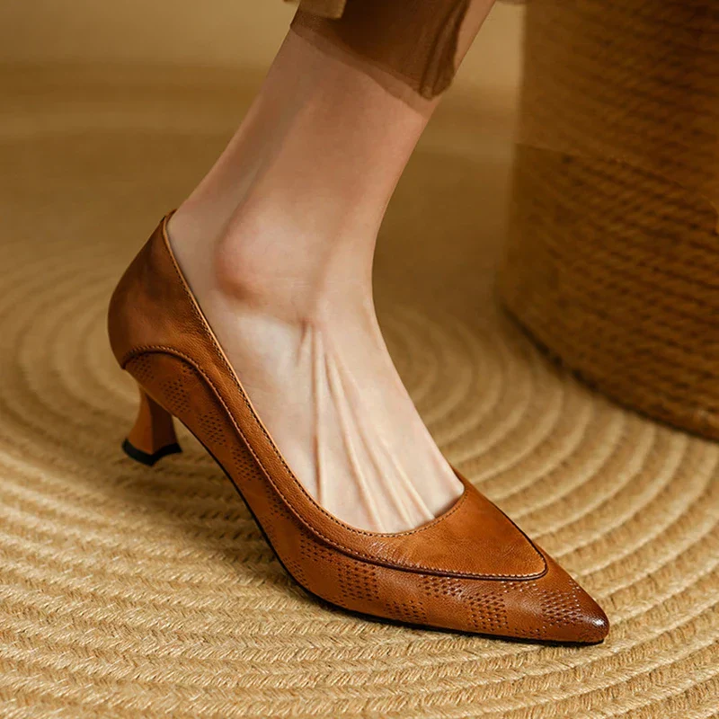 Pauline | Damen Leder Pumps Spitze Zehenpartie – Echte Leder Pumps Elegant 2026 - Image 14