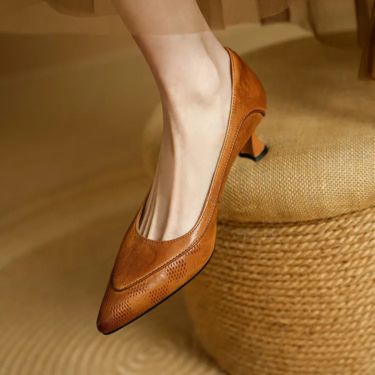 Pauline | Damen Leder Pumps Spitze Zehenpartie – Echte Leder Pumps Elegant 2026 - Image 7