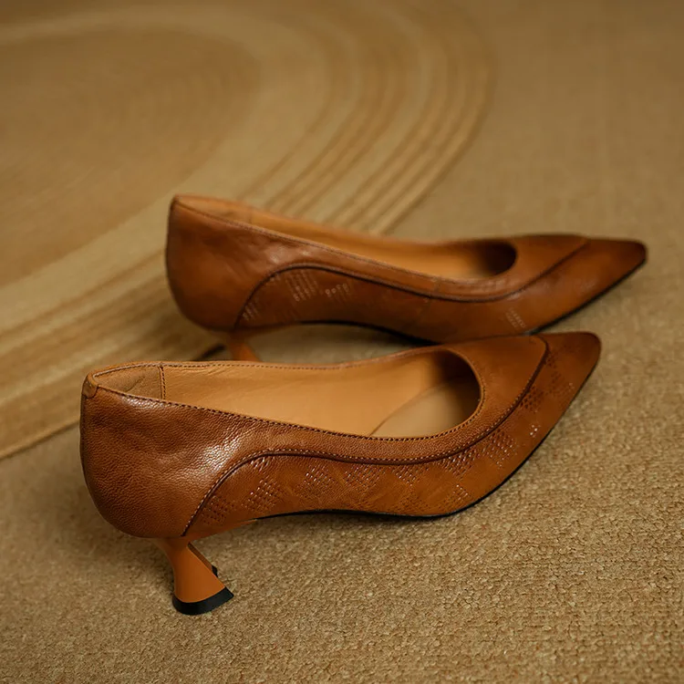 Pauline | Damen Leder Pumps Spitze Zehenpartie – Echte Leder Pumps Elegant 2026 - Image 8