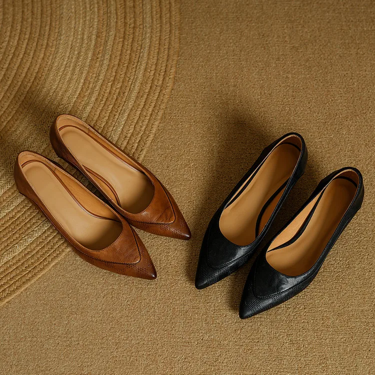 Pauline | Damen Leder Pumps Spitze Zehenpartie – Echte Leder Pumps Elegant 2026 - Image 9