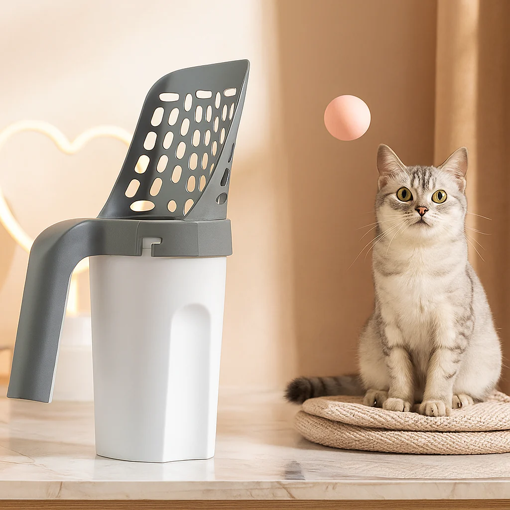 PurrScoop – Selbstreinigendes Katzenklo mit integriertem Spender für Mülltüten - Image 2