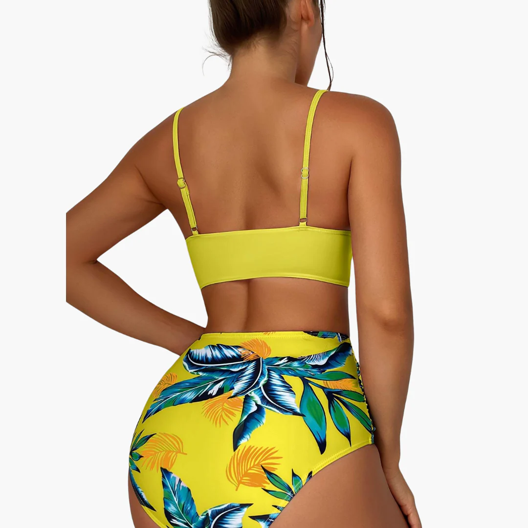 Push Up Bikini - Damen High Waist Zweiteiler mit Muster - Image 4