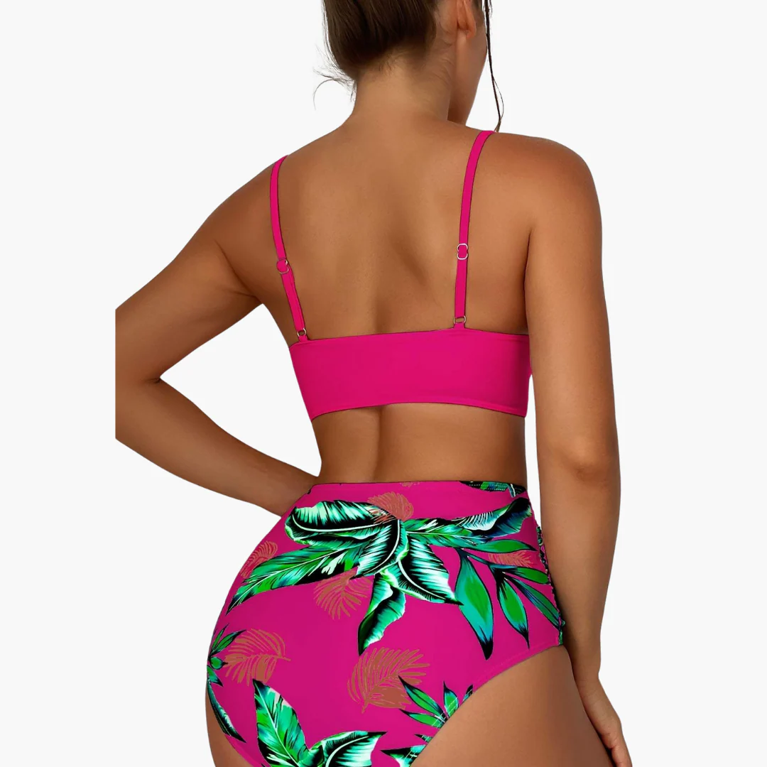 Push Up Bikini - Damen High Waist Zweiteiler mit Muster - Image 5