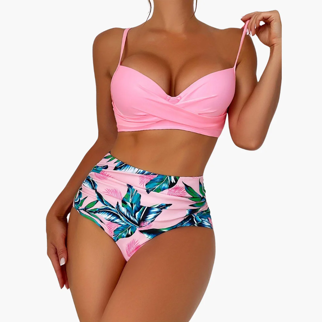 Push Up Bikini - Damen High Waist Zweiteiler mit Muster - Image 6