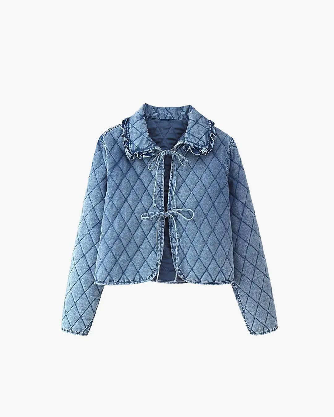 Rafaela | Kurze karierte Jeansjacke für Damen - Image 6