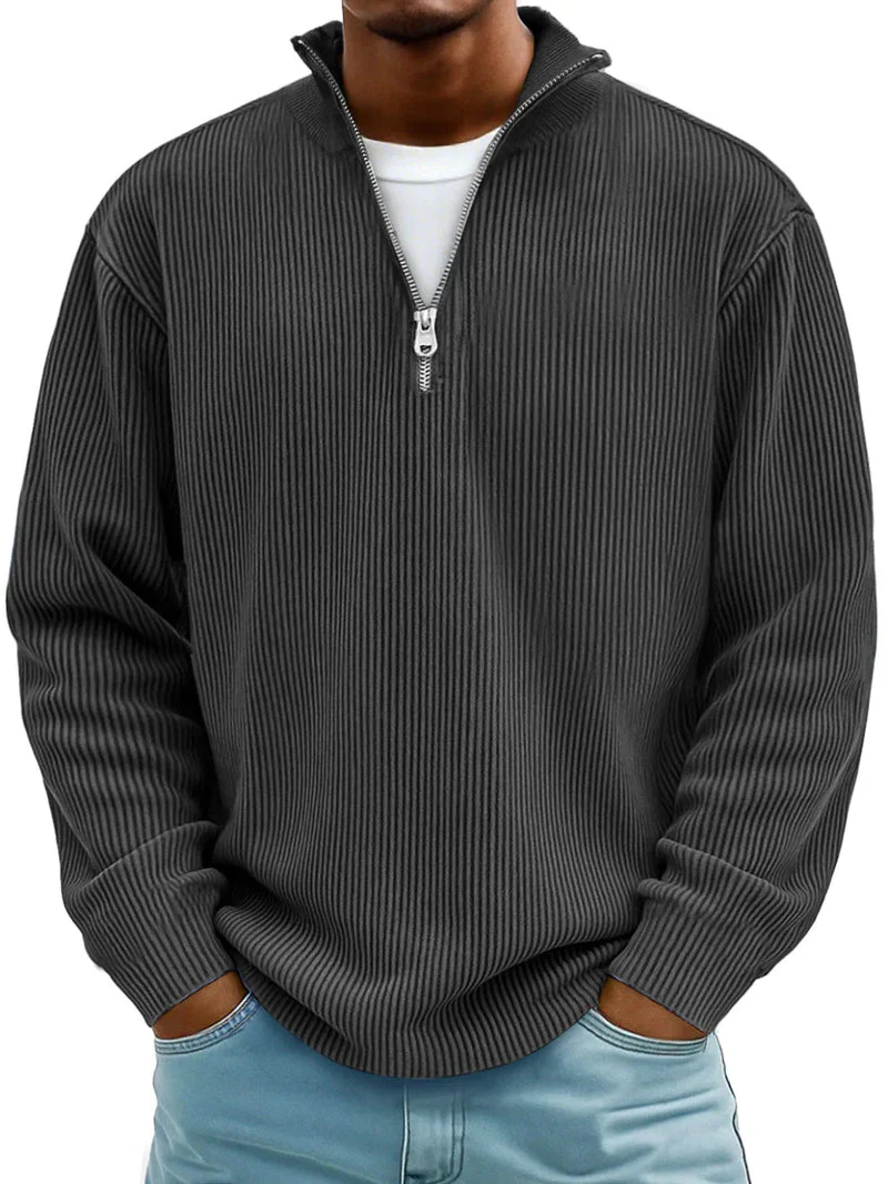 Randal - Langarm Pullover Mit Halbem Reißverschluss - Image 10
