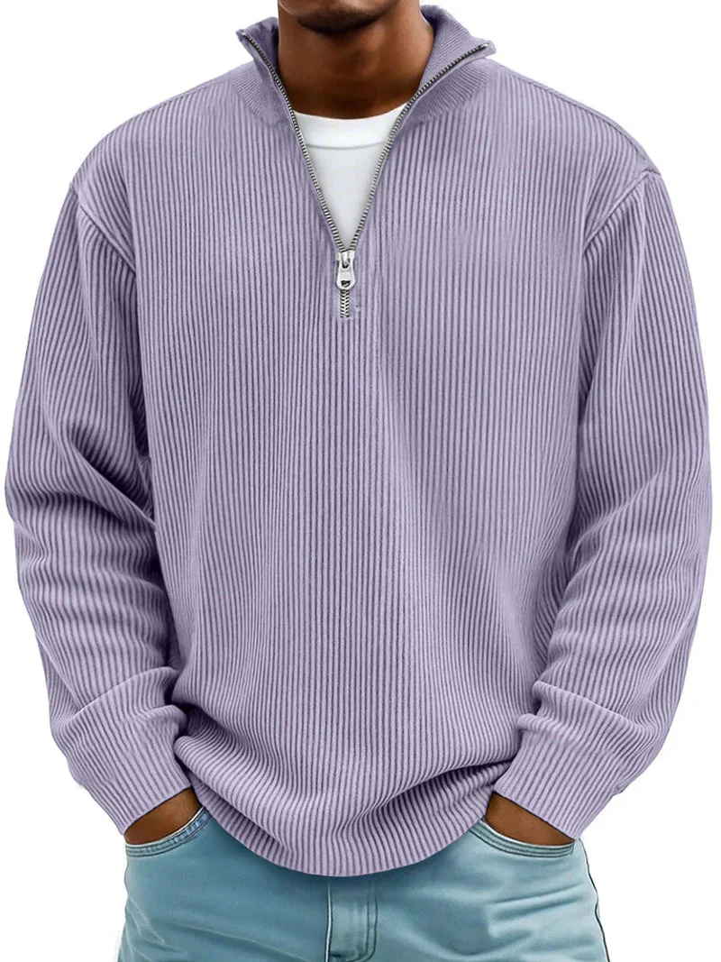 Randal - Langarm Pullover Mit Halbem Reißverschluss - Image 2
