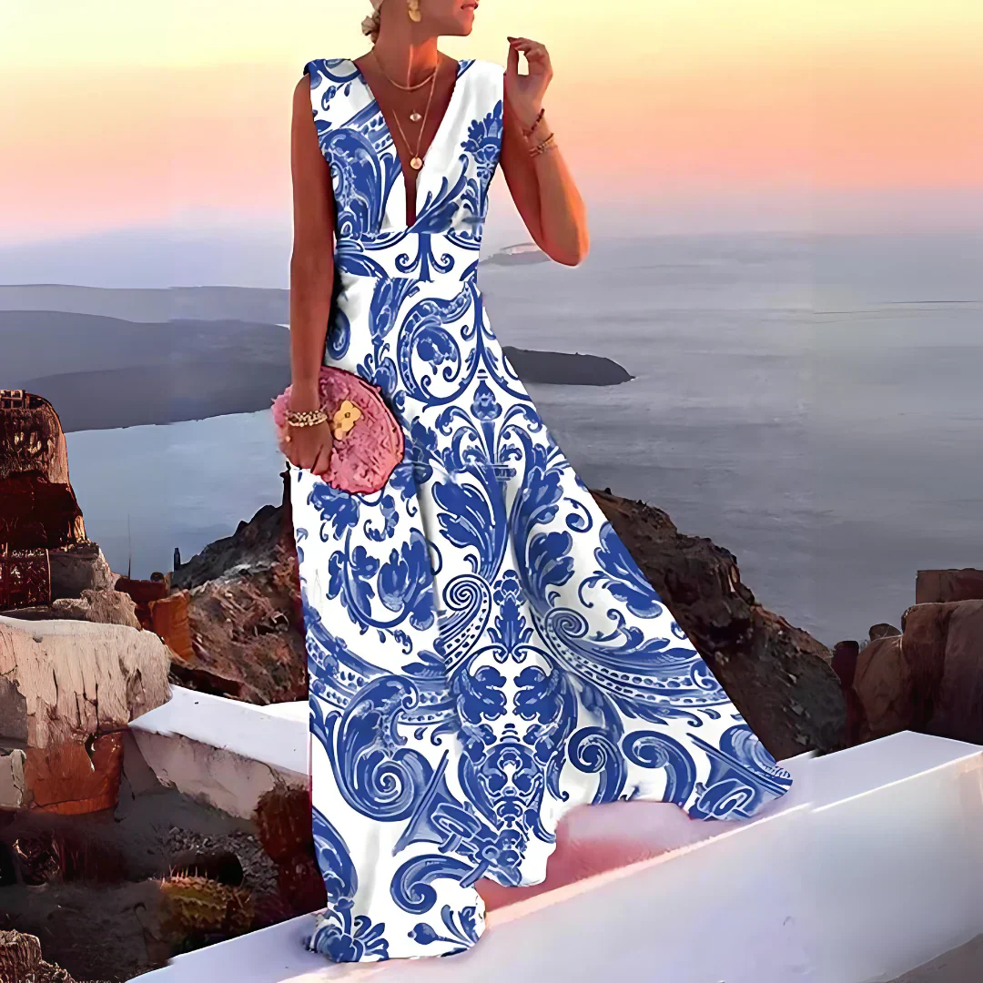 Rashida – Ärmelloses Maxikleid in A-Linie mit V-Ausschnitt - Image 2