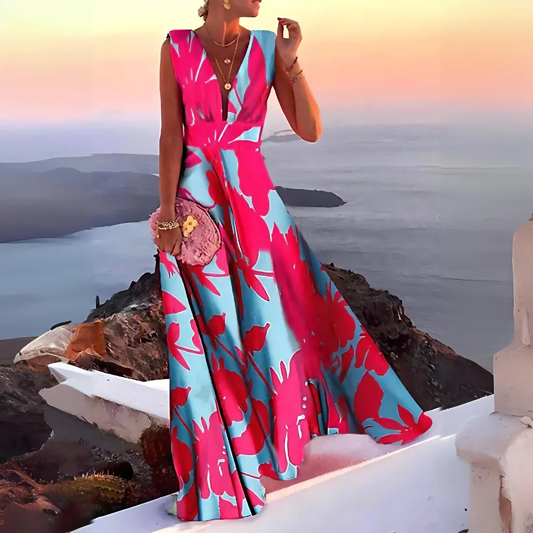 Rashida – Ärmelloses Maxikleid in A-Linie mit V-Ausschnitt - Image 4