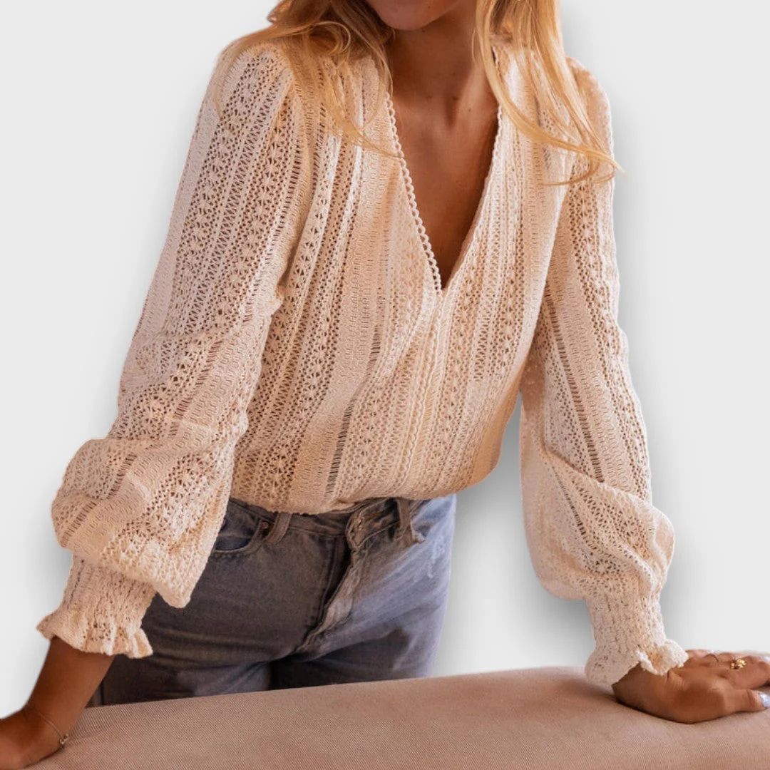 Ravelle – Strickbluse mit V-Ausschnitt - Image 4
