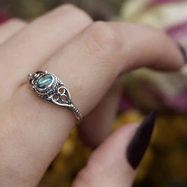 Regenbogen Muschel Filigran Design Ring - Image 2