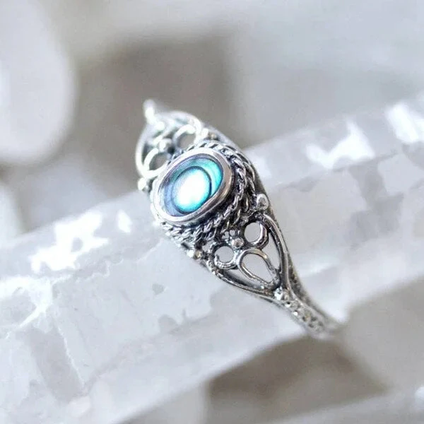 Regenbogen Muschel Filigran Design Ring - Image 3