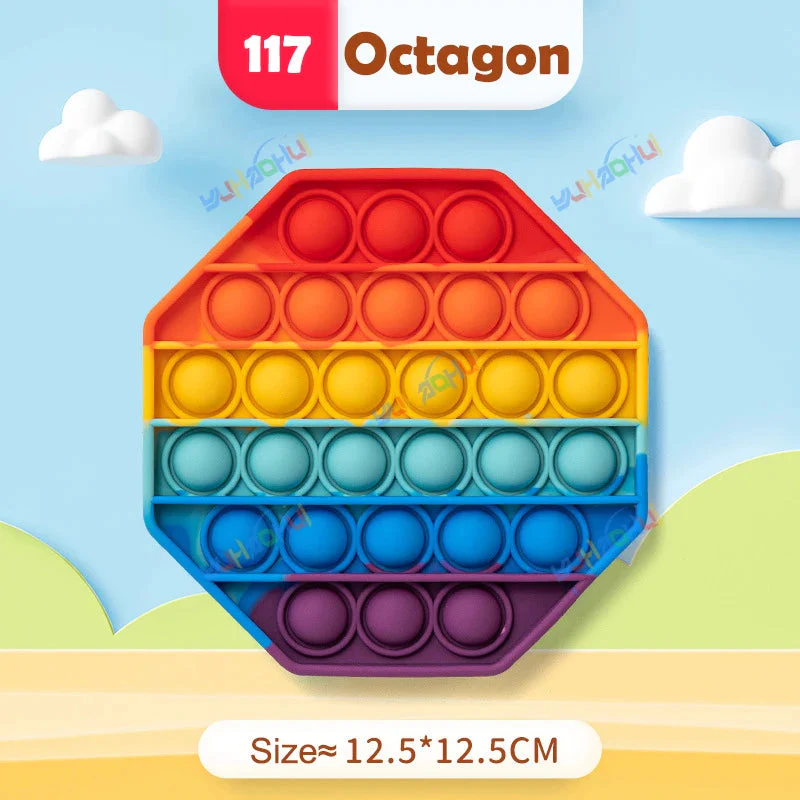 Regenbogen-Pop-Fidget-Toy – Sensorisches Silikonspielzeug zur Stressbewältigung, Konzentrationsförderung und zum Spielen für Kinder und Erwachsene - Image 12