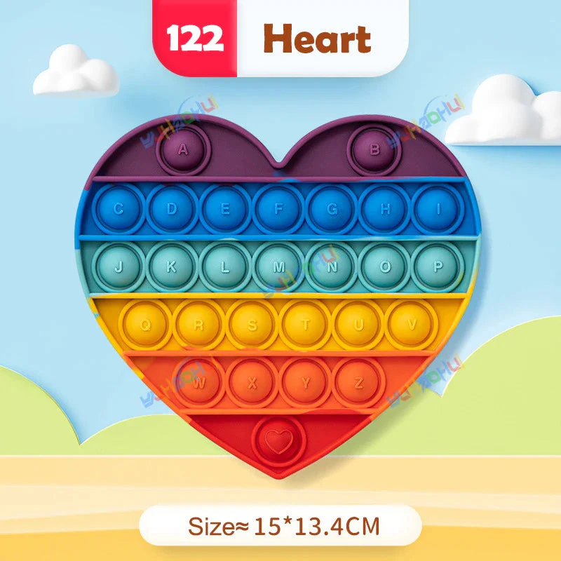 Regenbogen-Pop-Fidget-Toy – Sensorisches Silikonspielzeug zur Stressbewältigung, Konzentrationsförderung und zum Spielen für Kinder und Erwachsene - Image 15