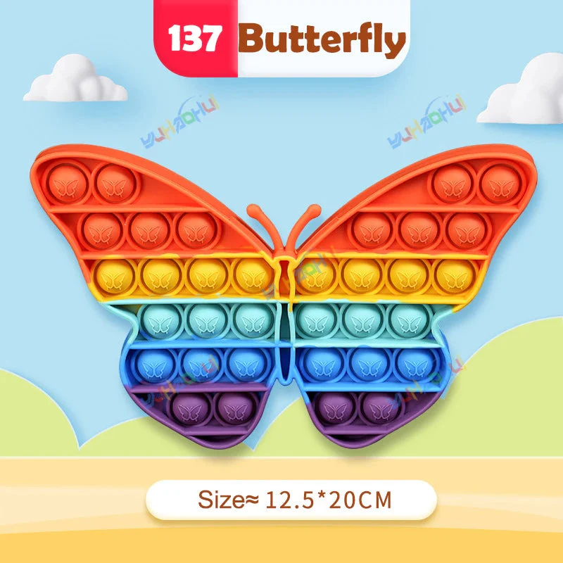 Regenbogen-Pop-Fidget-Toy – Sensorisches Silikonspielzeug zur Stressbewältigung, Konzentrationsförderung und zum Spielen für Kinder und Erwachsene - Image 16