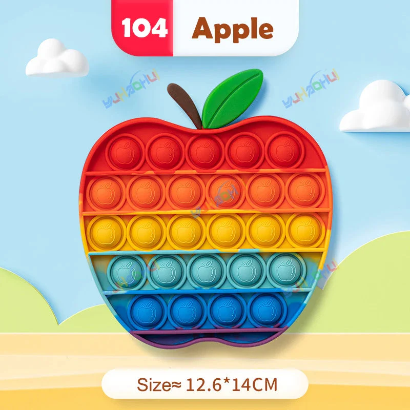 Regenbogen-Pop-Fidget-Toy – Sensorisches Silikonspielzeug zur Stressbewältigung, Konzentrationsförderung und zum Spielen für Kinder und Erwachsene - Image 17