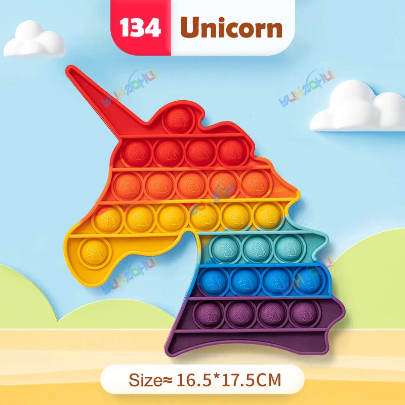 Regenbogen-Pop-Fidget-Toy – Sensorisches Silikonspielzeug zur Stressbewältigung, Konzentrationsförderung und zum Spielen für Kinder und Erwachsene - Image 18