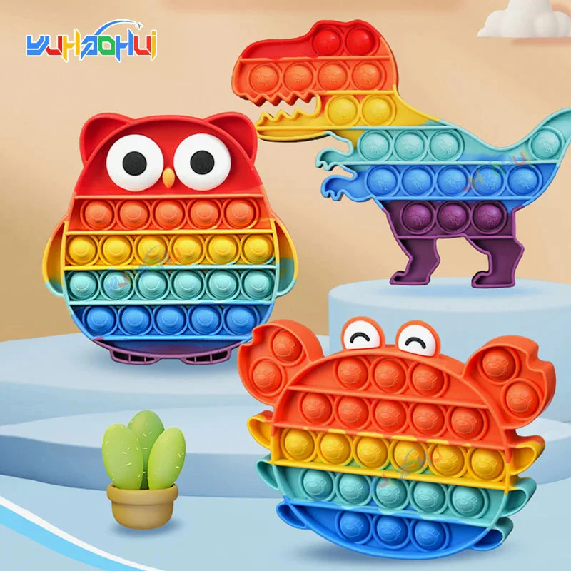 Regenbogen-Pop-Fidget-Toy – Sensorisches Silikonspielzeug zur Stressbewältigung, Konzentrationsförderung und zum Spielen für Kinder und Erwachsene - Image 2