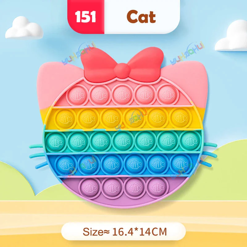 Regenbogen-Pop-Fidget-Toy – Sensorisches Silikonspielzeug zur Stressbewältigung, Konzentrationsförderung und zum Spielen für Kinder und Erwachsene - Image 20