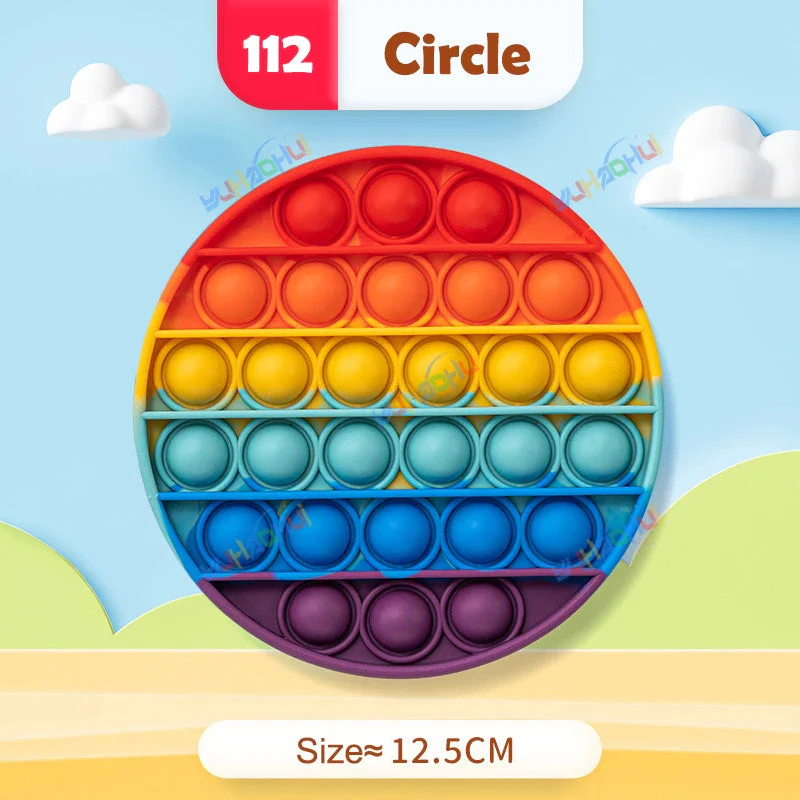 Regenbogen-Pop-Fidget-Toy – Sensorisches Silikonspielzeug zur Stressbewältigung, Konzentrationsförderung und zum Spielen für Kinder und Erwachsene - Image 21