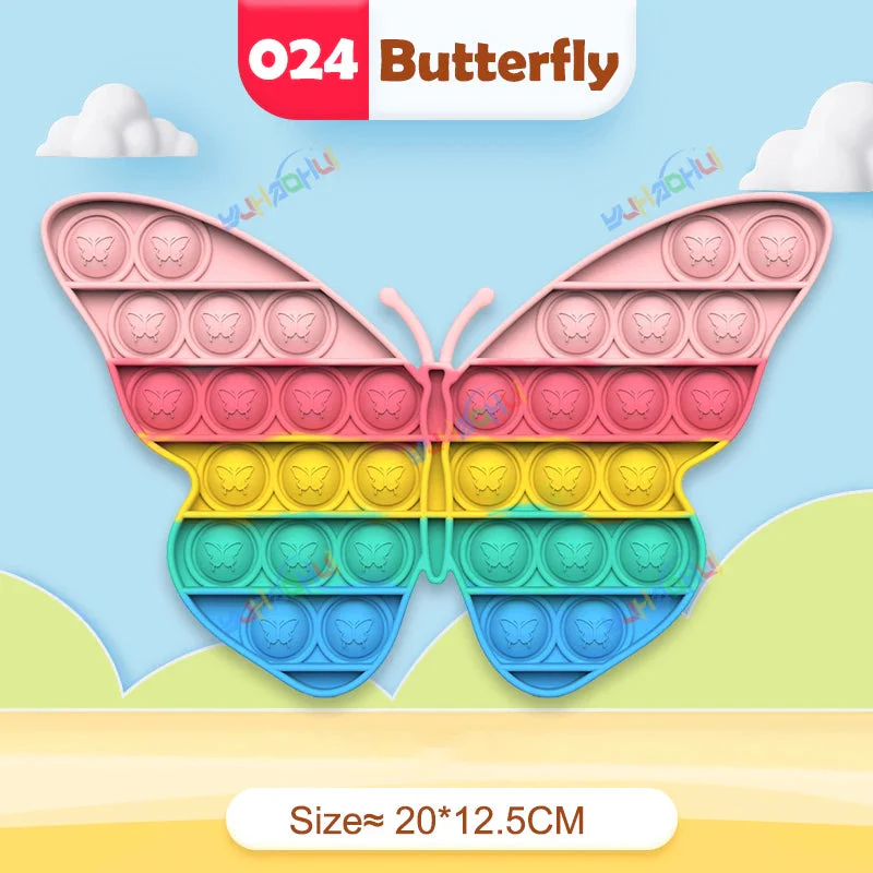 Regenbogen-Pop-Fidget-Toy – Sensorisches Silikonspielzeug zur Stressbewältigung, Konzentrationsförderung und zum Spielen für Kinder und Erwachsene - Image 27