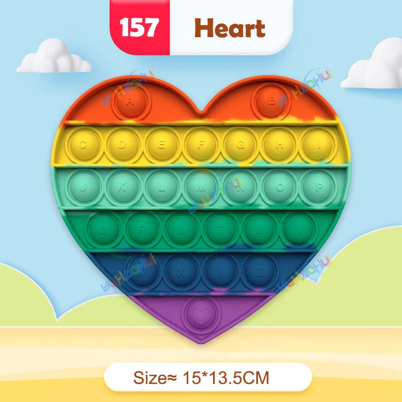 Regenbogen-Pop-Fidget-Toy – Sensorisches Silikonspielzeug zur Stressbewältigung, Konzentrationsförderung und zum Spielen für Kinder und Erwachsene - Image 30