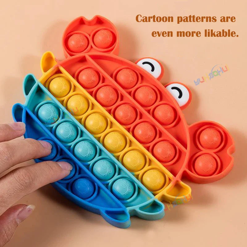 Regenbogen-Pop-Fidget-Toy – Sensorisches Silikonspielzeug zur Stressbewältigung, Konzentrationsförderung und zum Spielen für Kinder und Erwachsene - Image 5