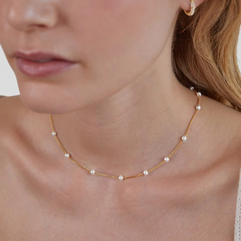 Reine Goldperlenkette - Image 2