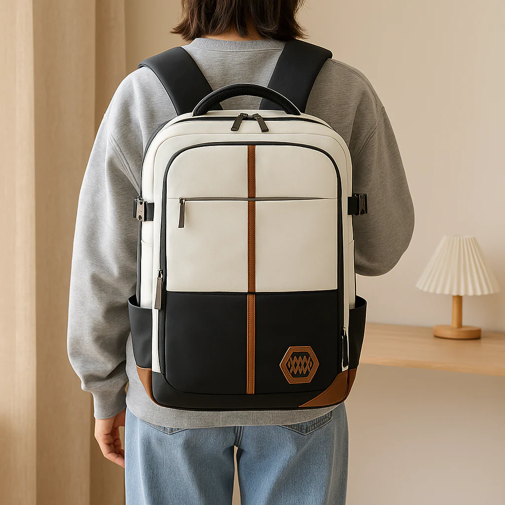Reisetasche – Einfarbig, verstellbarer Riemen, Reißverschluss, Polyesterfutter - Image 2