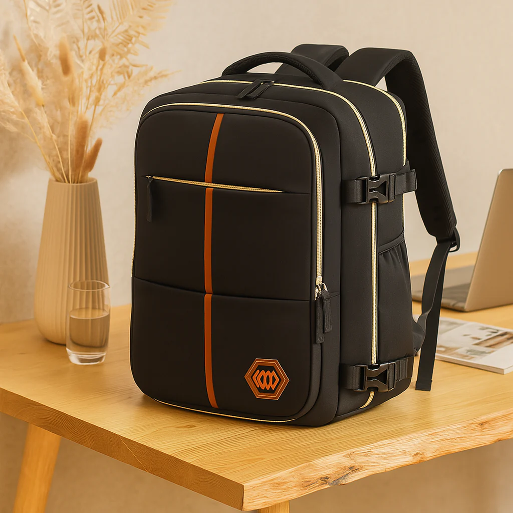 Reisetasche – Einfarbig, verstellbarer Riemen, Reißverschluss, Polyesterfutter - Image 3