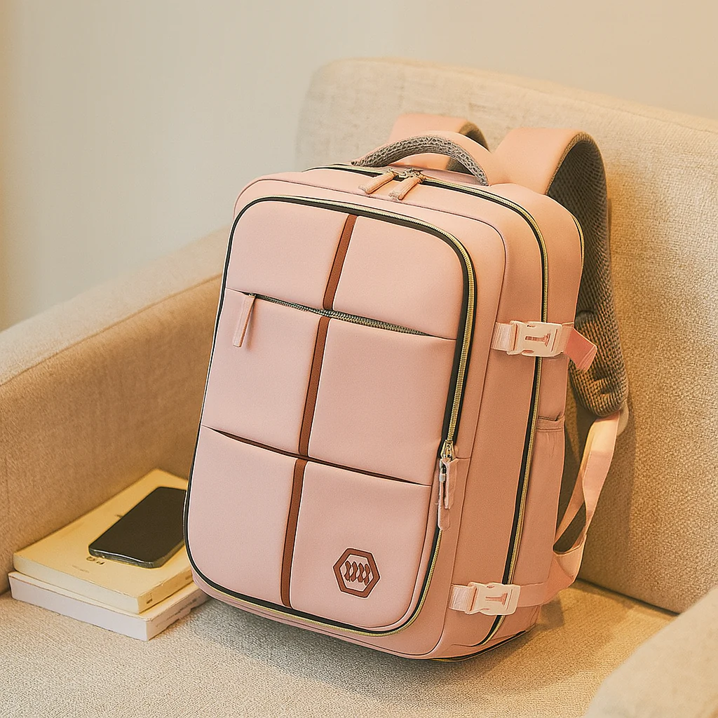 Reisetasche – Einfarbig, verstellbarer Riemen, Reißverschluss, Polyesterfutter - Image 5