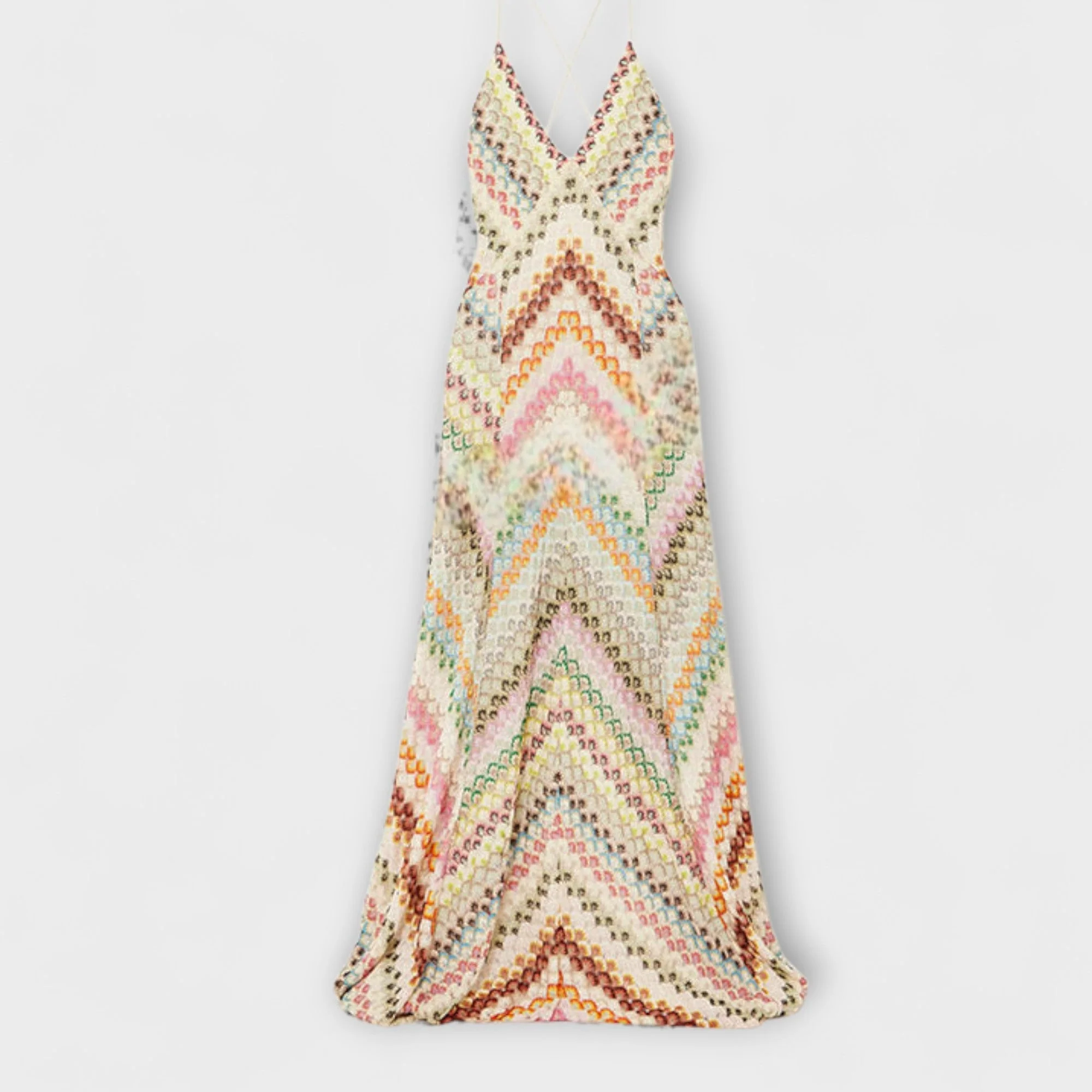 Remi - Missoni Buntes Fischgrätenmuster Maxikleid - Image 4