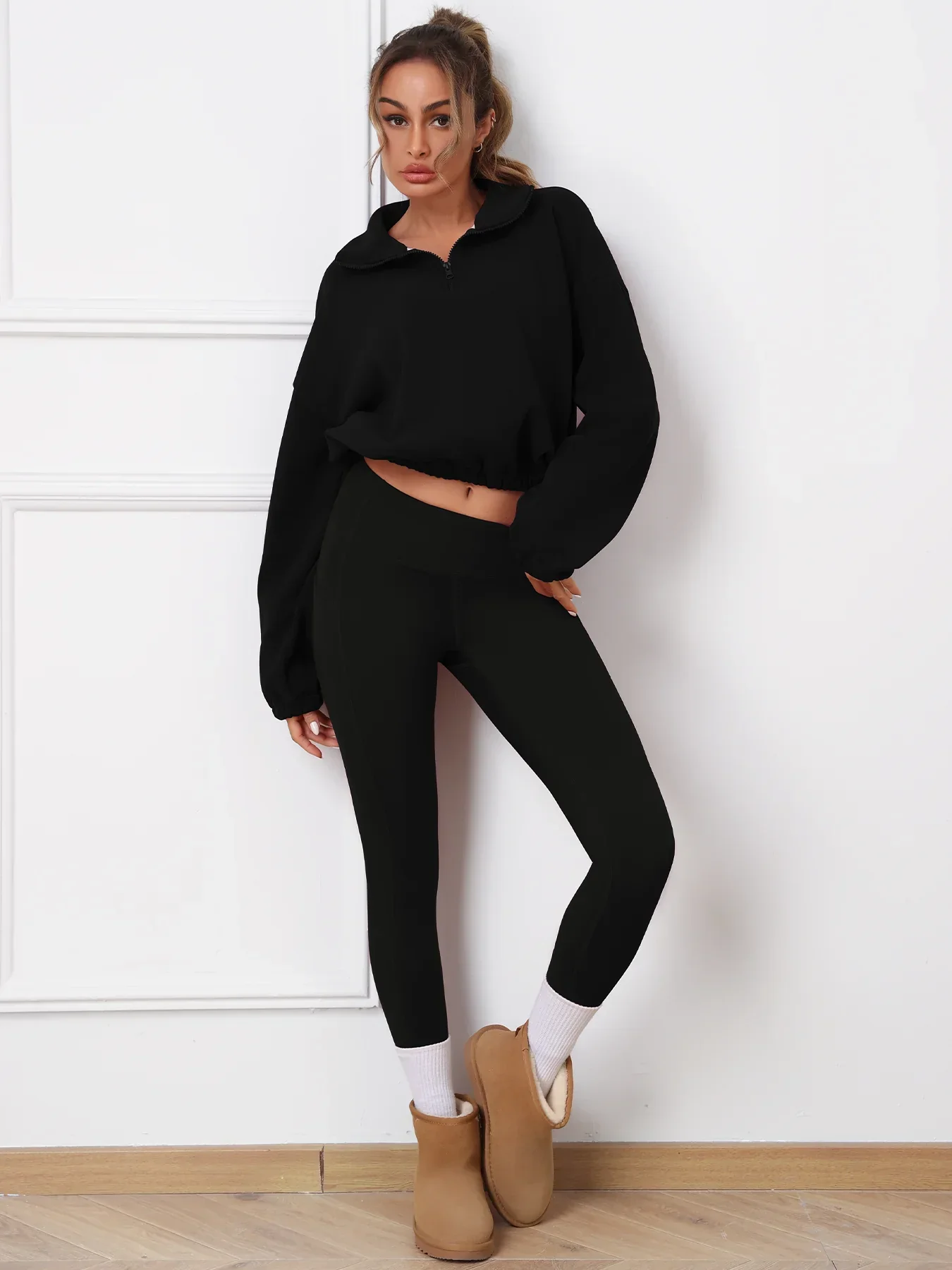 Retaria | Wärmendes Fleece-Yoga Set für Damen Winter - Image 3