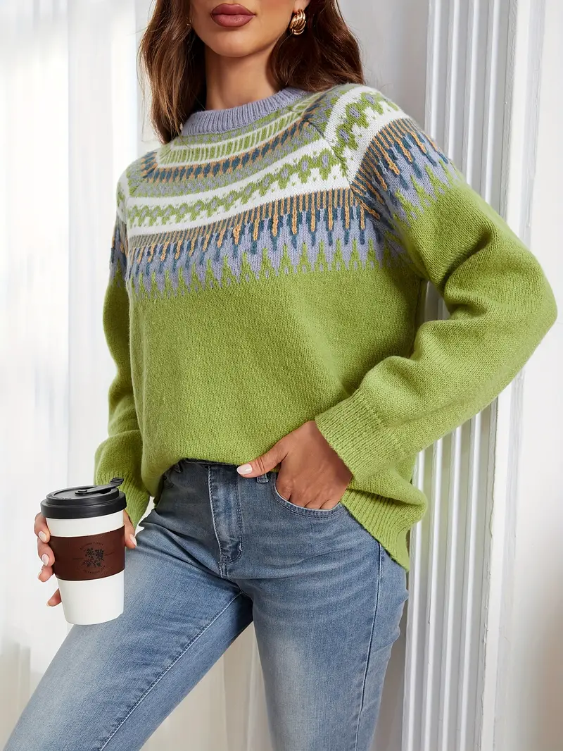 RETRO GEO PRINT PULLOVER | MODERNER, EINZIGARTIGER STIL