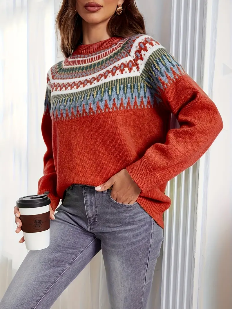 RETRO GEO PRINT PULLOVER | MODERNER, EINZIGARTIGER STIL - Image 3