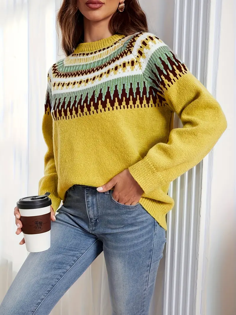 RETRO GEO PRINT PULLOVER | MODERNER, EINZIGARTIGER STIL - Image 4